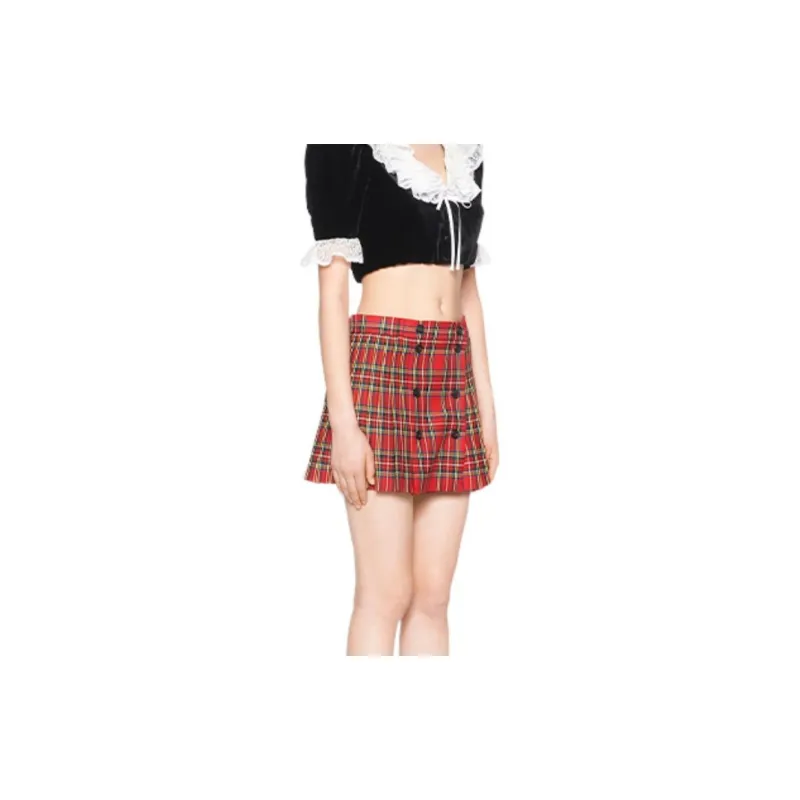 MIU MIU FW22 Casual Short Skirts Women's Red-3
