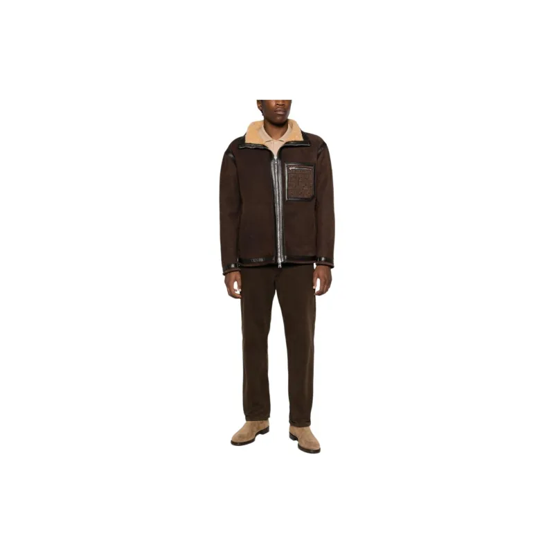 FENDI High Neck Zip Up Oversized Jacket-4