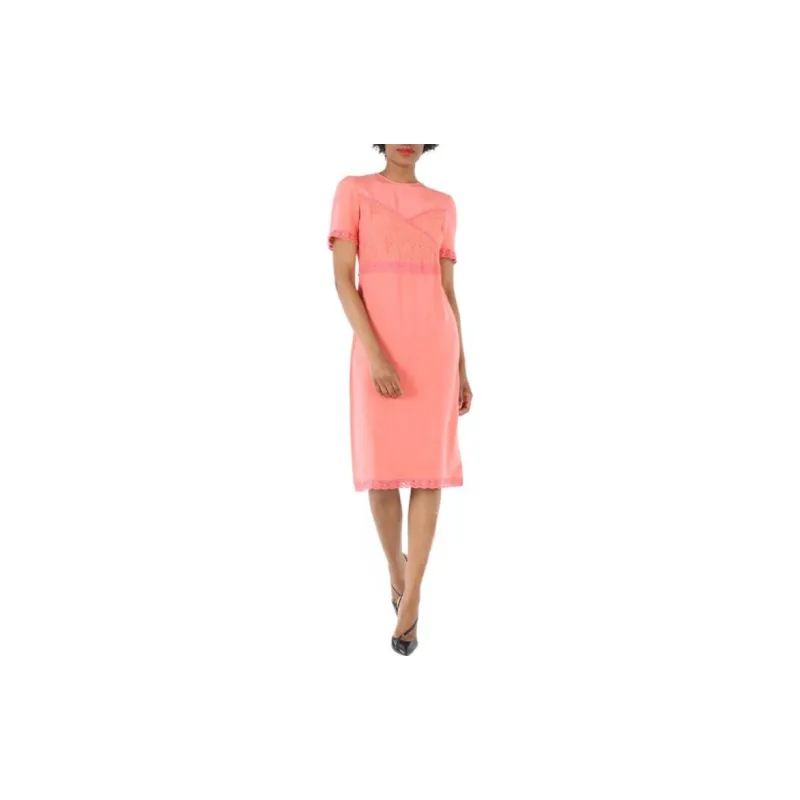 Burberry Short-Sleeved Dresses Women's Pink-2