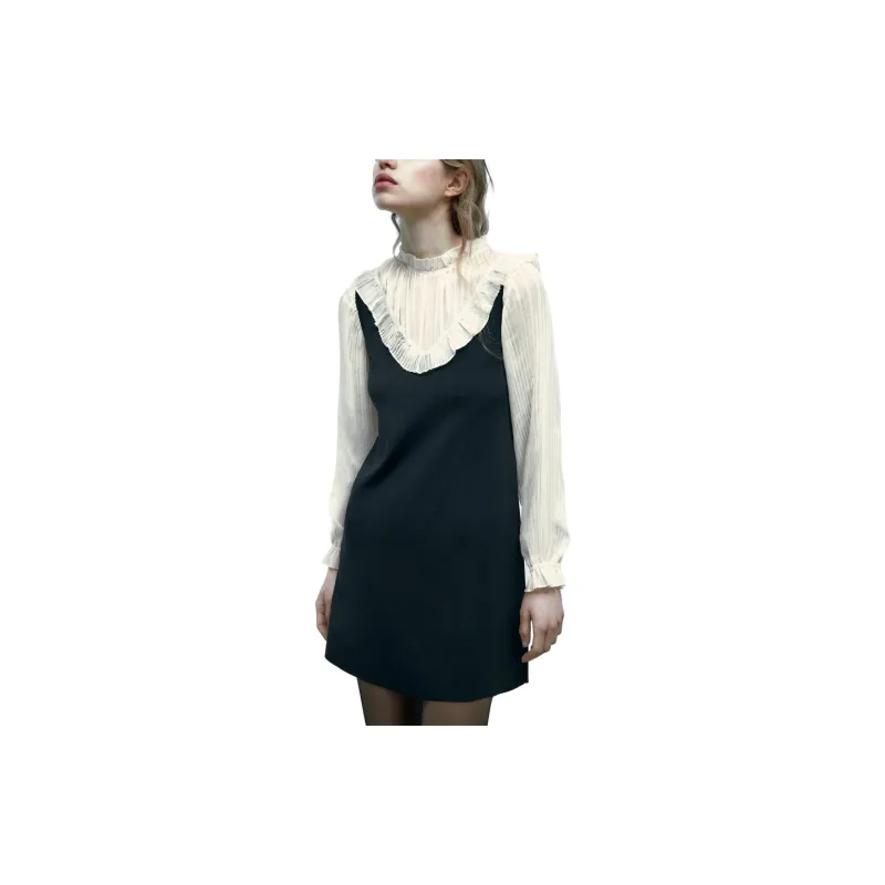 ZARA Long-Sleeved Dresses Women's Black-1