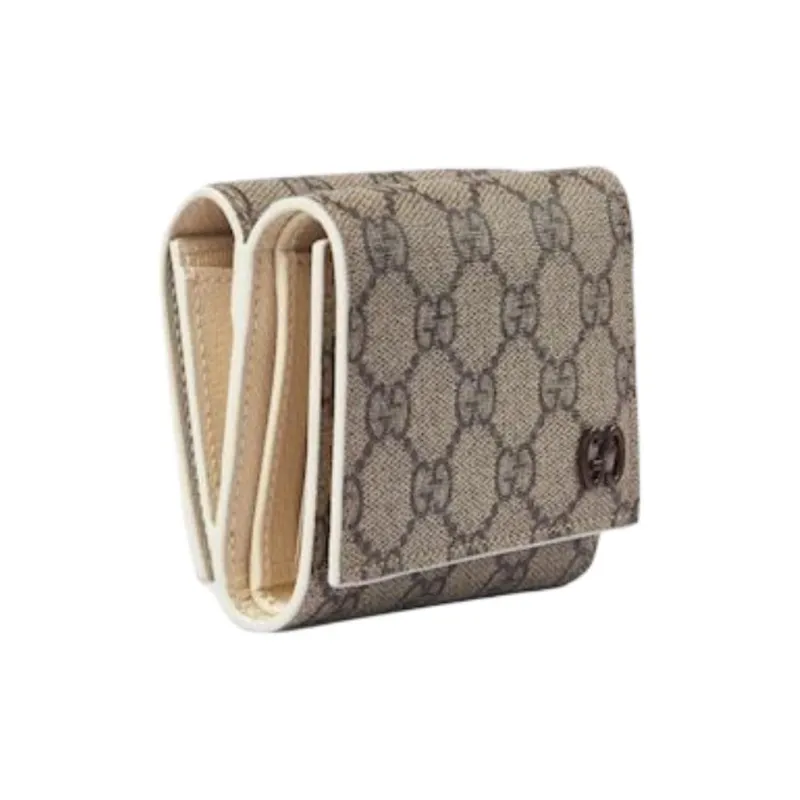 GUCCI Supreme Canvas Wallet Men's Beige & Ebony-1