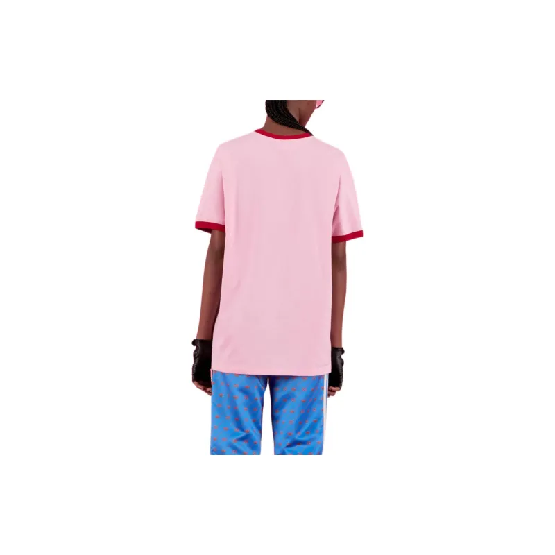GUCCI X Adidas Cotton Jersey T Shirt Pink/Red-3