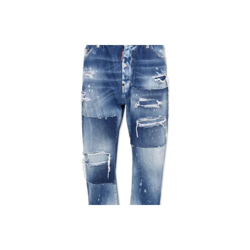DSQUARED 2 Patchwork Cropped Jeans-2