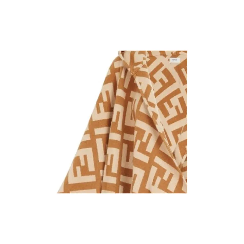 FENDI Jacquard Cashmere Poncho-3