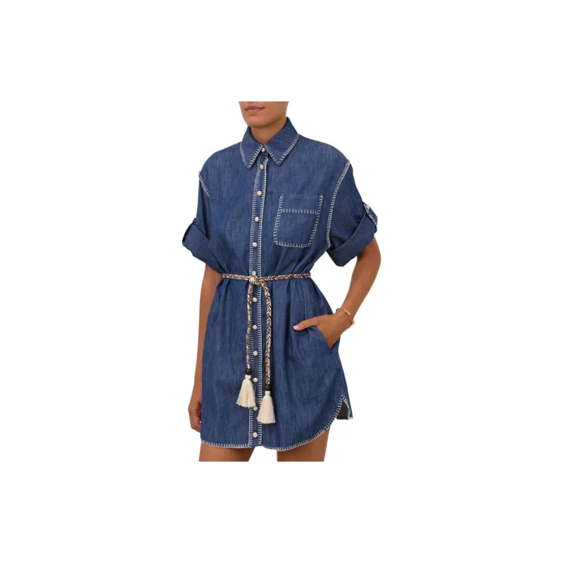 Zimmermann Denim Mini Shirt Dress-1
