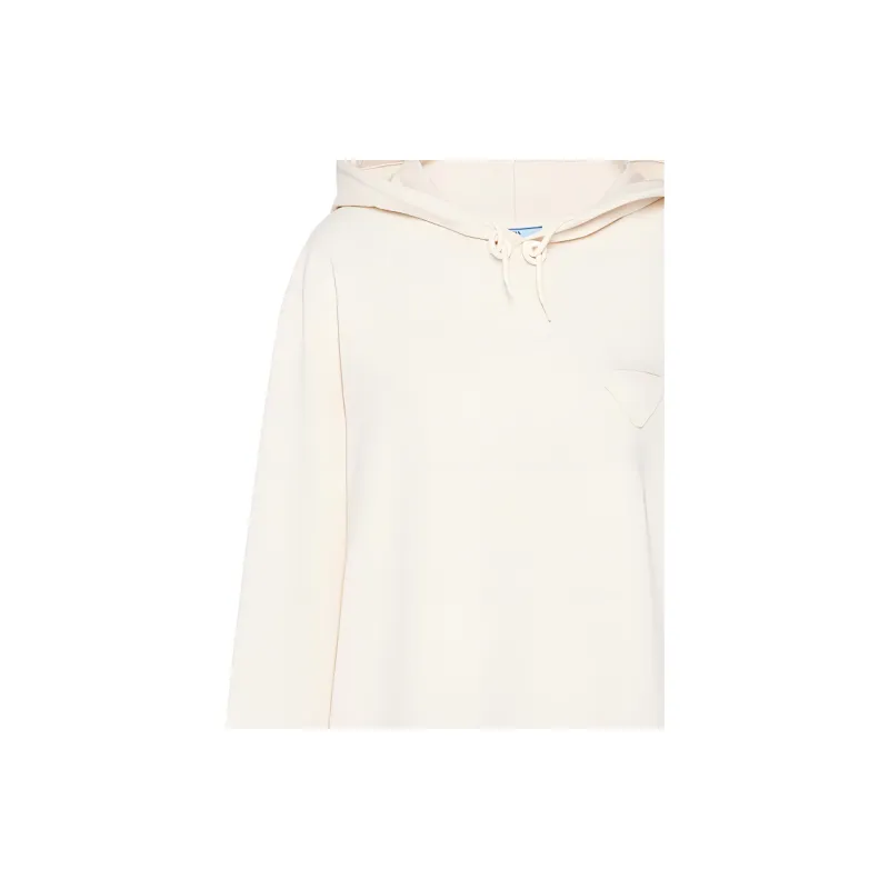 PRADA Triangle Logo Drawstring Hooded Dress-4