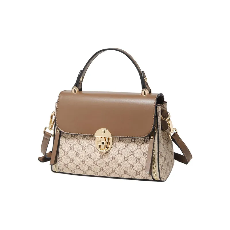 Marino Orlandi Synthetic Leather Kelly Bag Shoulder Bag Crossbody Bag Handbag Large Size Women's Coffee-26