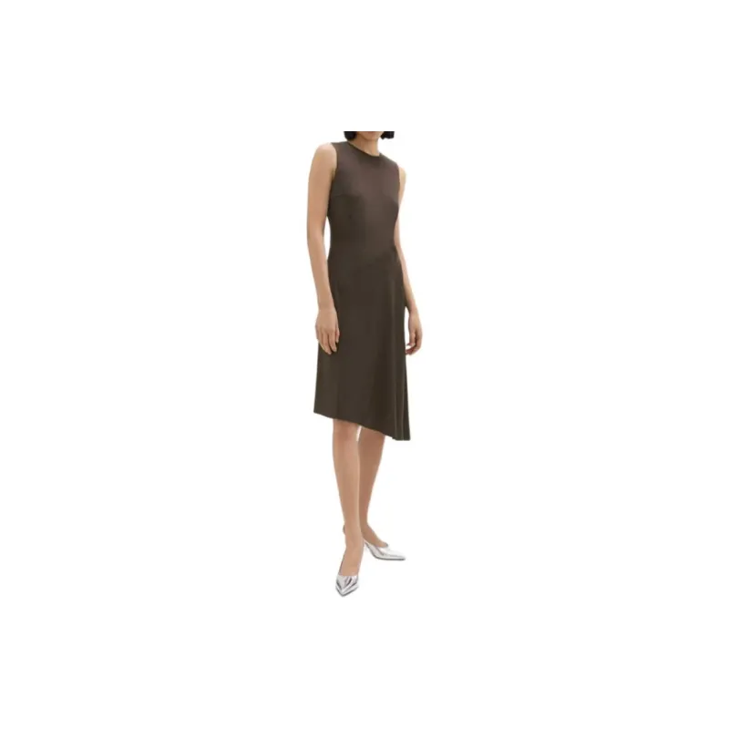 THEORY Sleeveless Dress Women's Coffee Brown-4