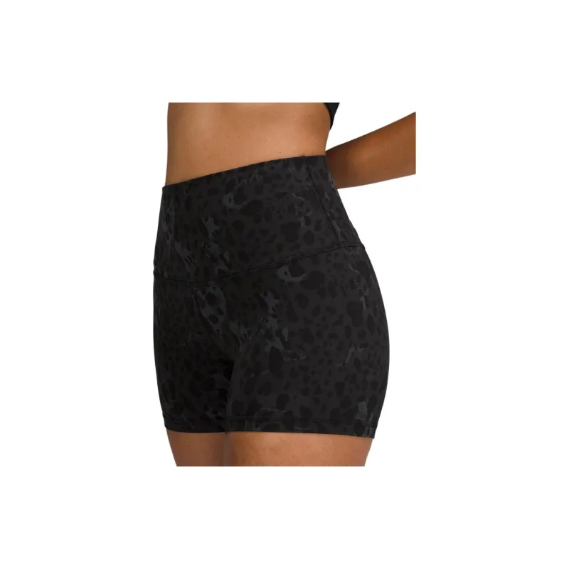 Lululemon Align™ Series Nulux™ Fabric Sports Shorts 4' Women's Camouflage Deep Coal Mixed Color-4