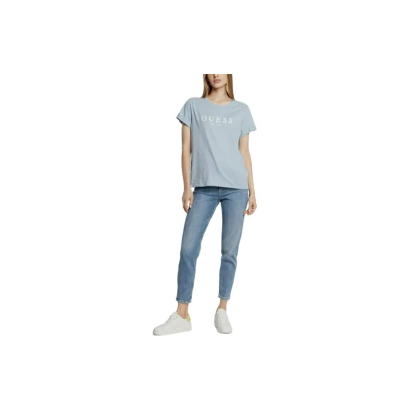 GUESS T Shirt Women's Light Blue-2