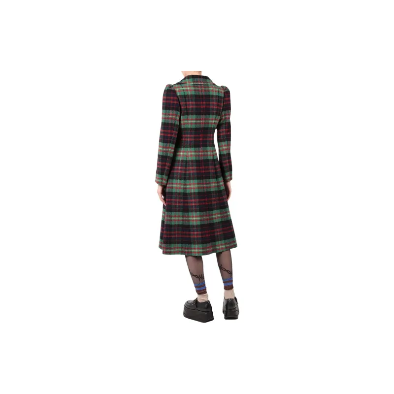 Vivienne Westwood Colorful Plaid Dress Coat Coats Women's Khaki-2