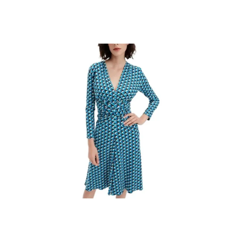 DVF Diane Von Furstenberg Jerry Geometric print Flared Dress-4