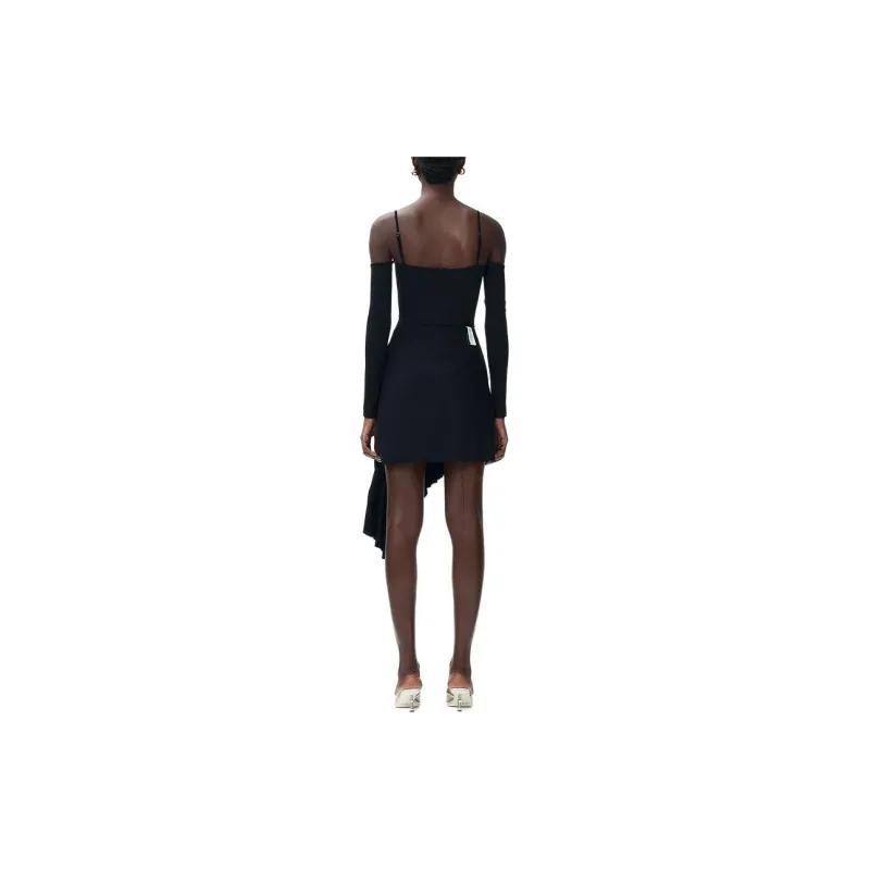 H&M Wool Blend Asymmetric Skirt Black-2