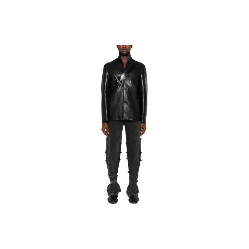 Alexander McQueen Wraparound Tied Asymmetric Button Jeans-1