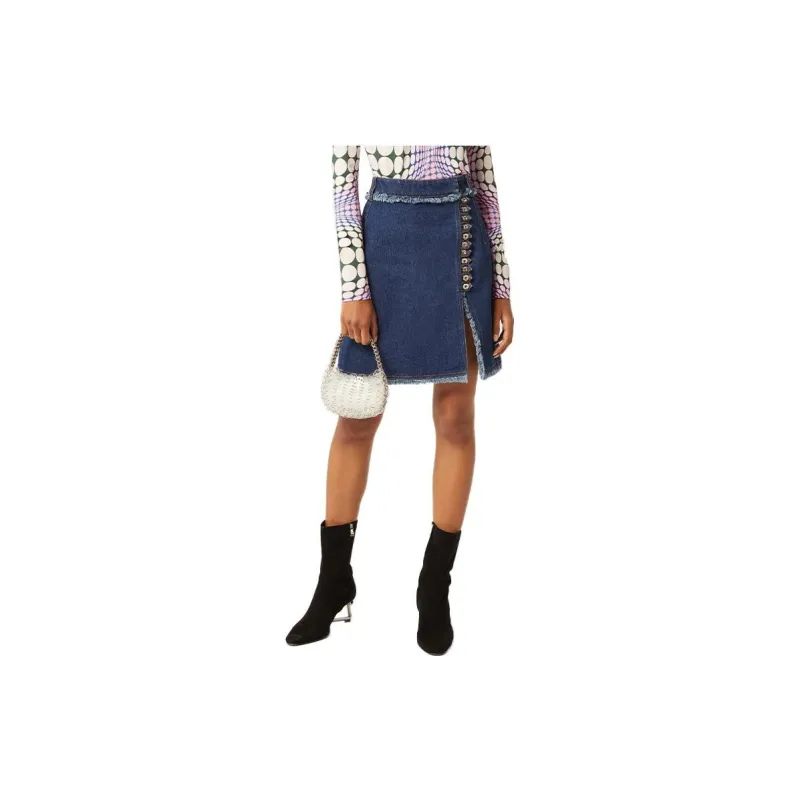 Paco Rabanne Denim Short Skirts Women's Blue-4