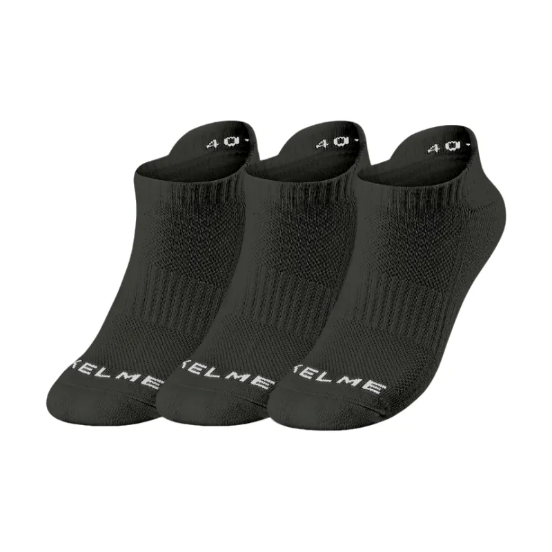 KELME Ankle Socks Unisex 3 Pack Black White Gray-0