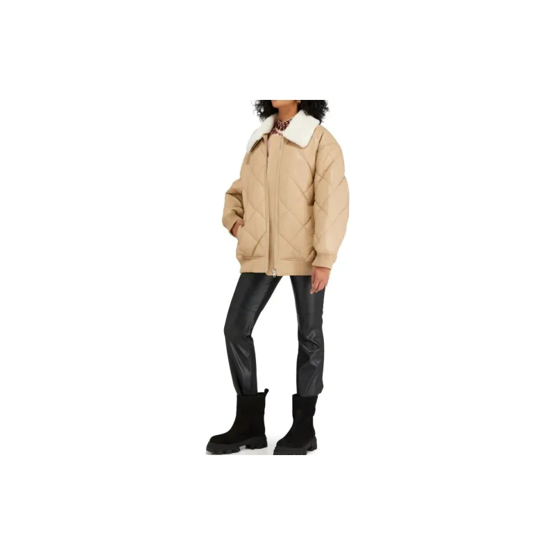 STAND STUDIO Diamond quilted Faux leather Jacket-2