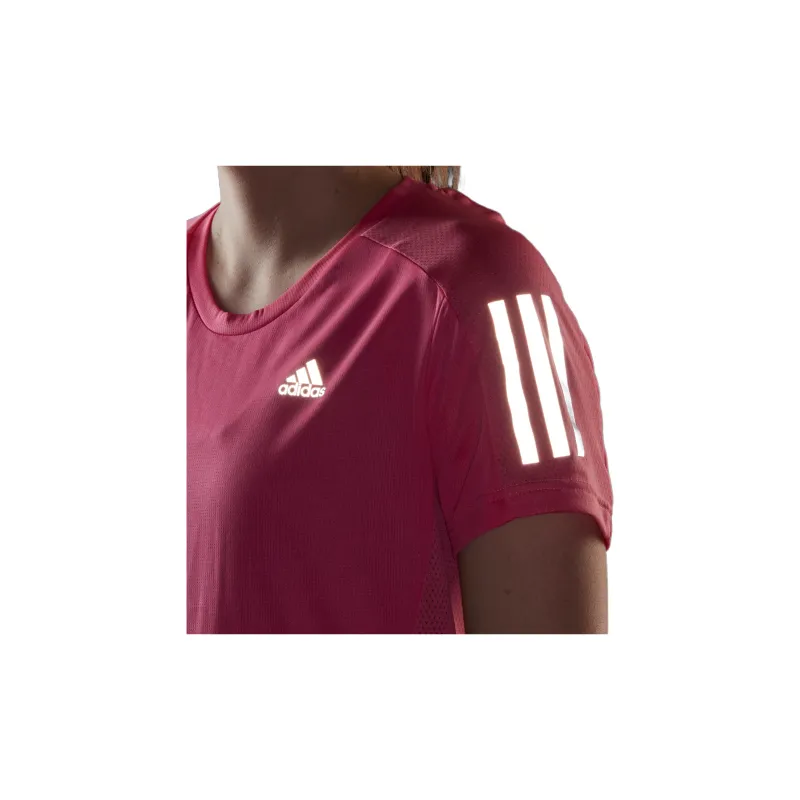 Adidas Set in Sleeve T Shirt Women's Semi Neon Pink-3