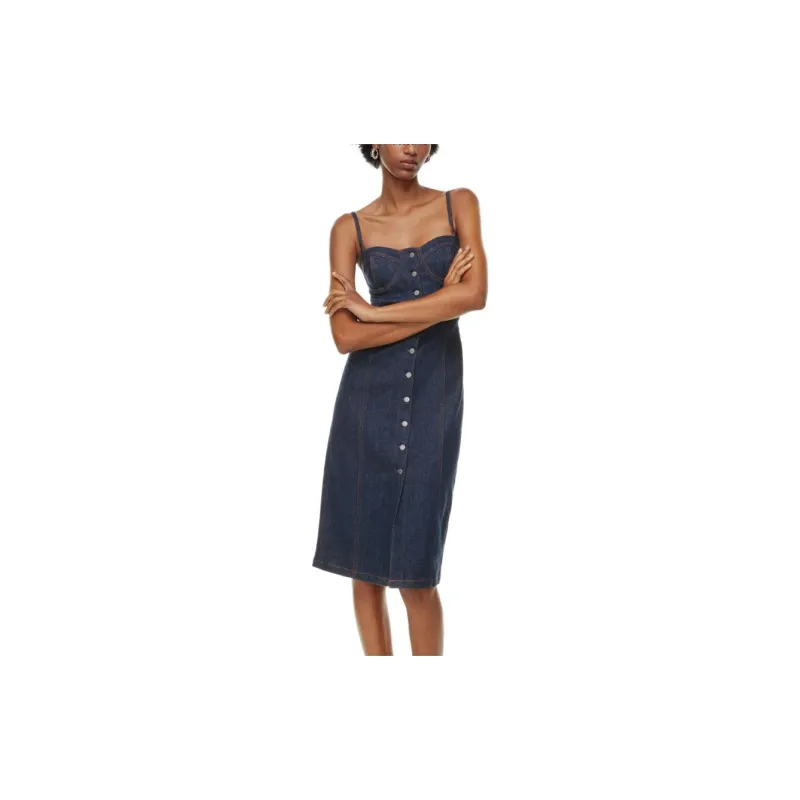 ARITZIA Slip Dresses Women's Dark Blue/under Pressure-2