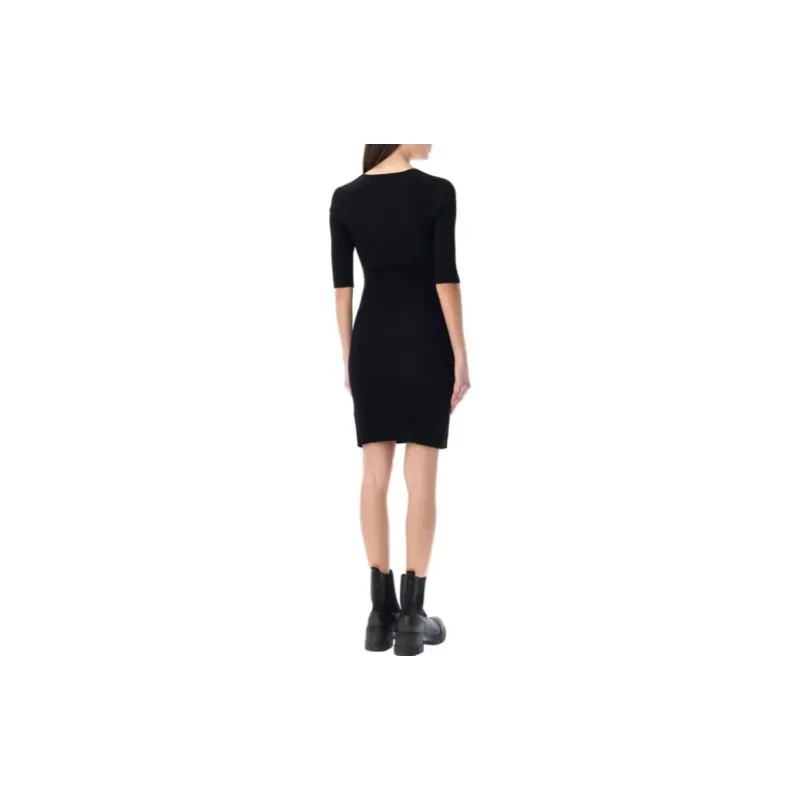 GANNI Short Sleeved Dresses Women's Black-2