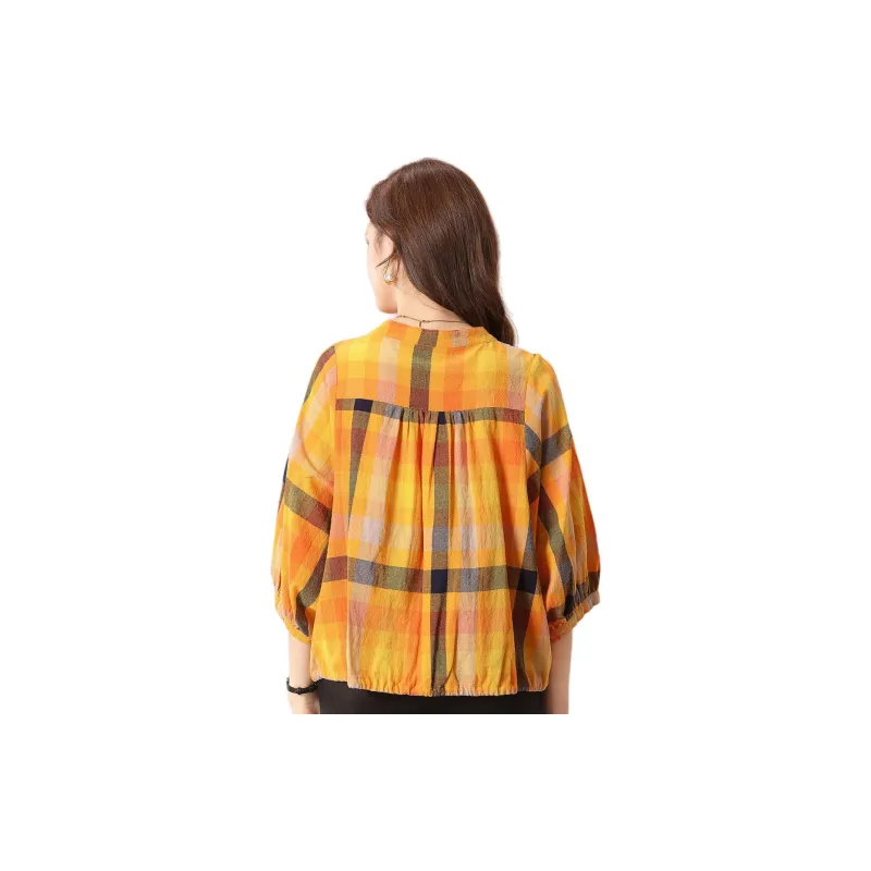 FENHONGMALI Shirt Women's Yellow-3