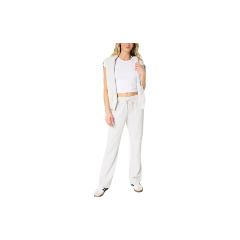 Hollister Knitted Sports Pants Women's Light Heather Gray-1