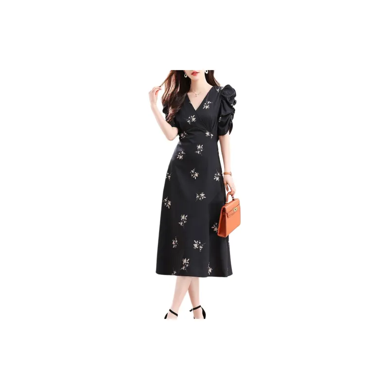 ETSE Short Sleeved Dresses Women's Black-2