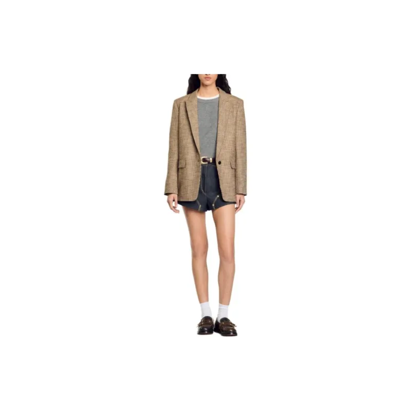 Sandro Prince Of Wales pattern Blazer-1