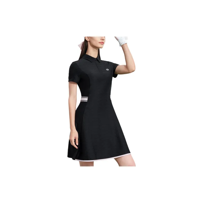 FILA Short Sleeved Dress Women's Jet Black-4