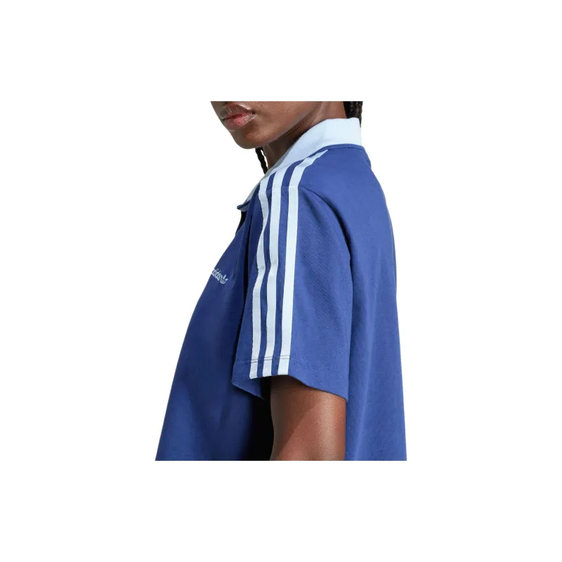 Adidas LOOSE CROP Polo Shirt Women's Dark Blue-4