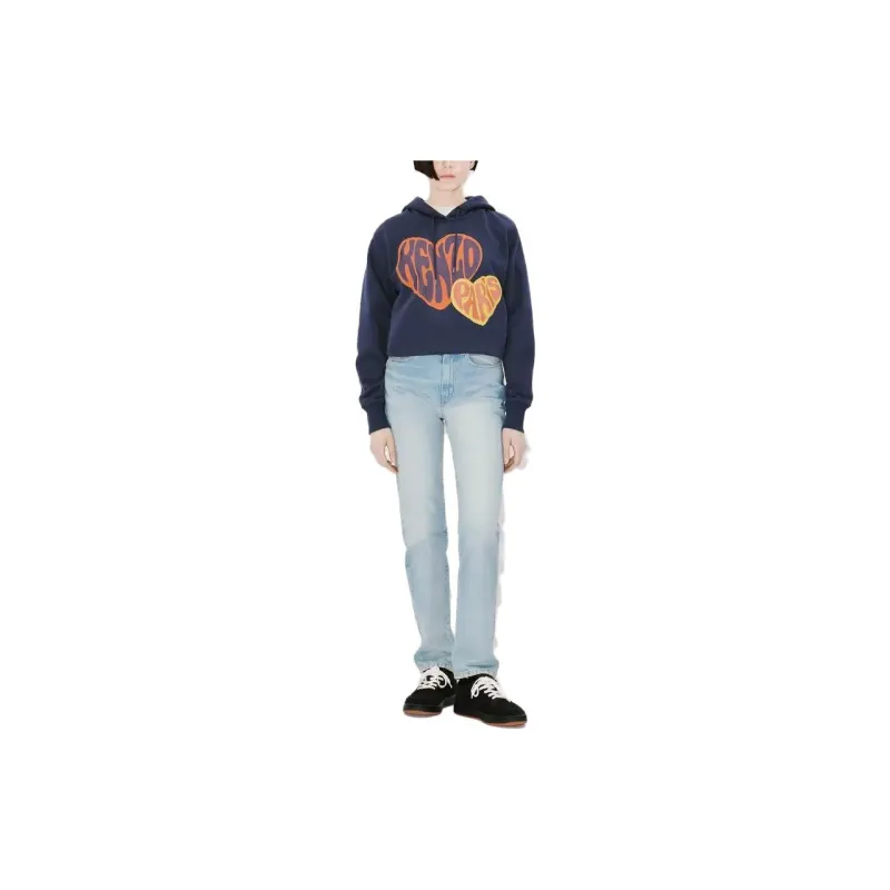 KENZO Logo Printed Drawstring Hoodie-2