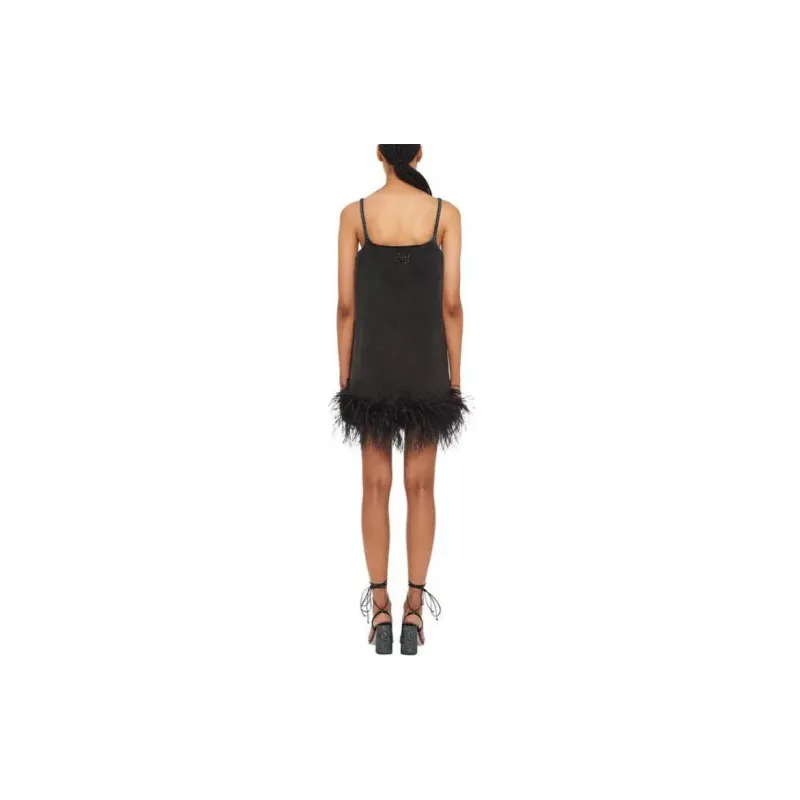 MIU MIU SS23 Slip Dresses Women's Black-2