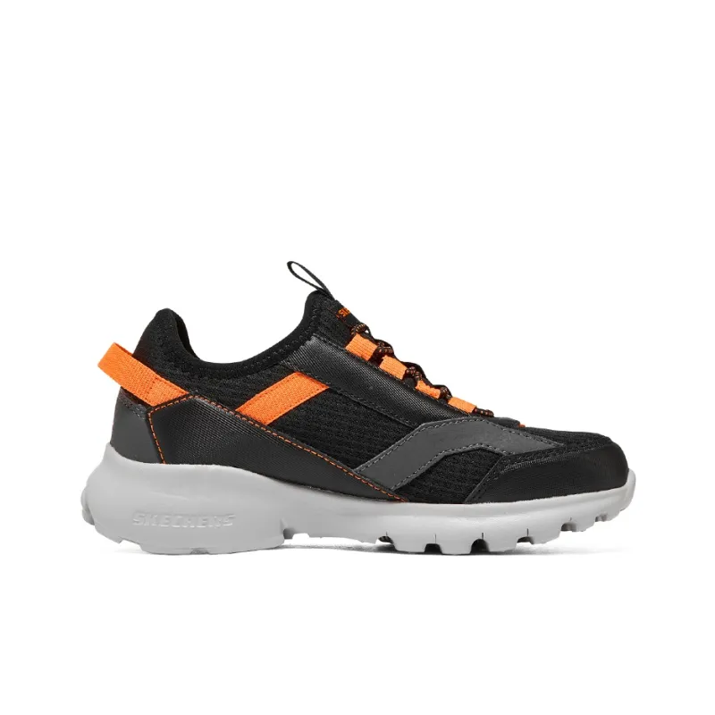 Skechers Razor Fle Slip-Resistant Anti-Kick Cushioning Kids Lifestyle Shoes Black Orange Teenagers-1