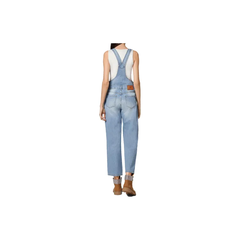 PHILIPP PLEIN Logo patch Denim Dungarees-2