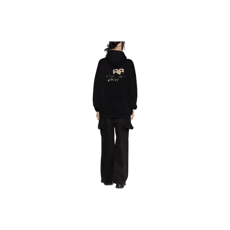 Balenciaga Hand Drawn Bb Icon Large Fit Hoodie Black-2