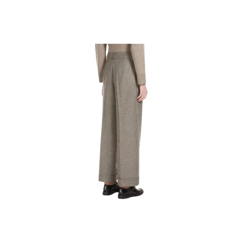 'S MAX MARA Lilly Collection Wool And Cashmere Palazzo Trousers Casual Pants Women's Natural-1