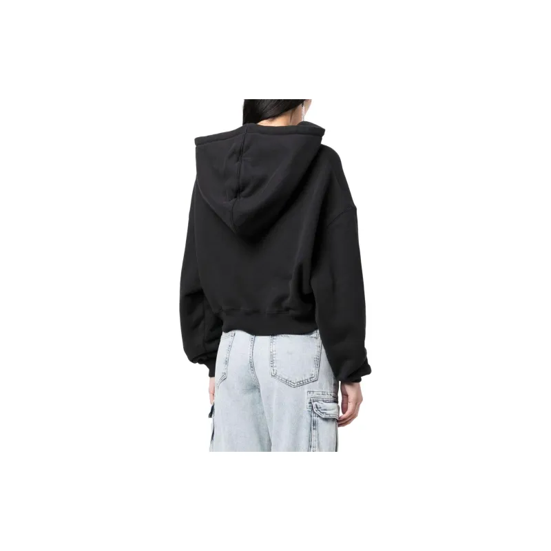 OFF WHITE Logo print Cropped Hoodie-2