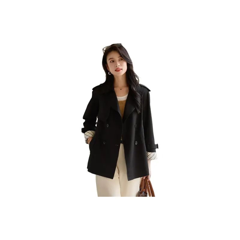 Yi Mengyuan Cropped Trench Coat Women's-3