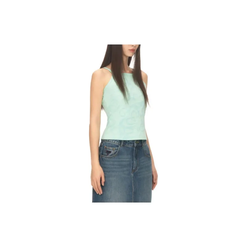 GUESS x YUEQI QI Tank Tops Women's Ice Lake Blue-2
