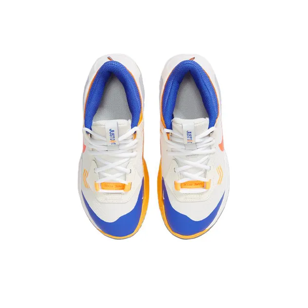 Nike Low Top Children's Basketball Shoes White Orange Blue, Single Layer Unisex-3