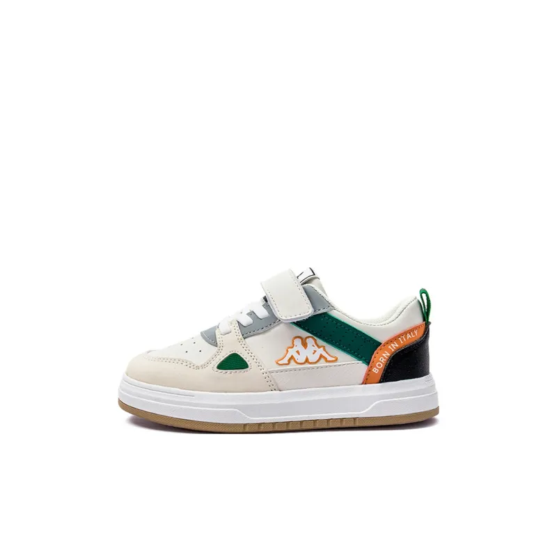 KAPPA KIDS Anti Slip And Wear Resistant Breathable Low Top Kids' Skateboarding Shoes Beige White Green Kids'-0