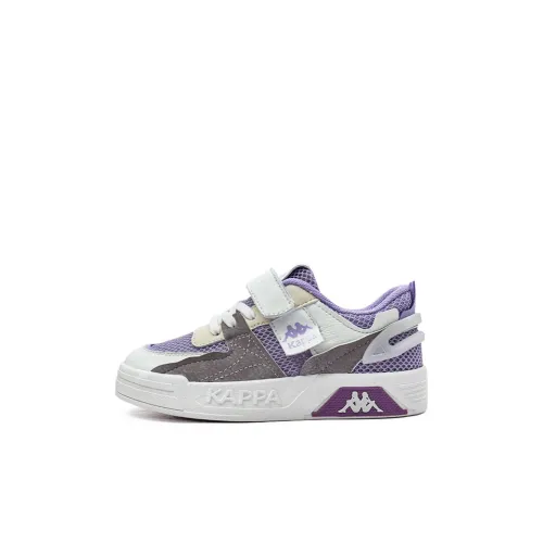 KAPPA KIDS Anti Slip Wear Resistant Breathable Lightweight Low Top Kids' Skateboarding Shoes Beige White Purple Kids'