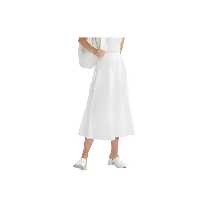 BLUEerror Casual Long Skirts Women's White-4