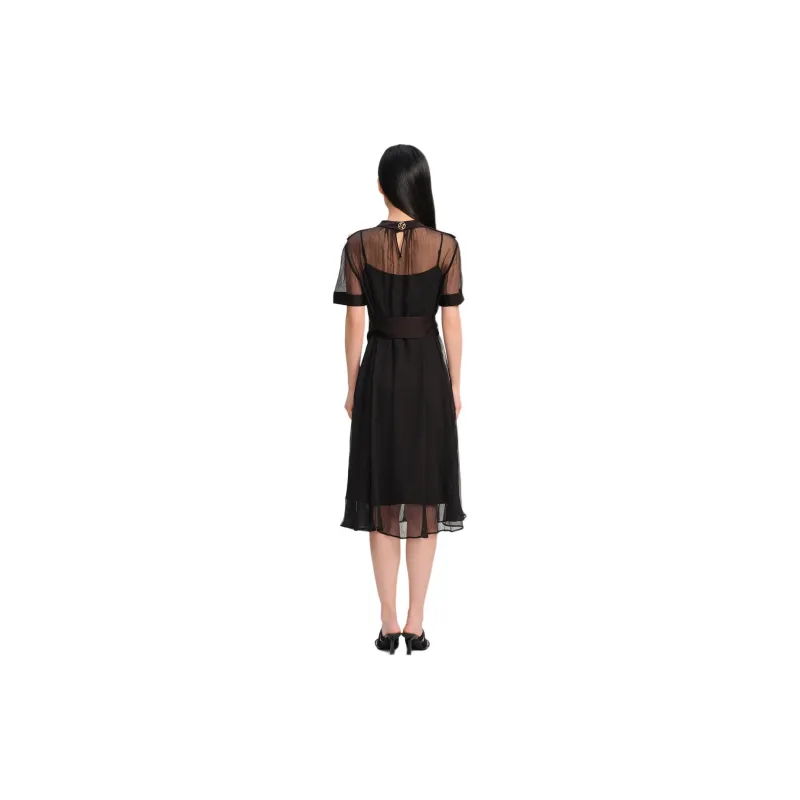 Blood Glitter Short-Sleeved Dresses Women's Black-3