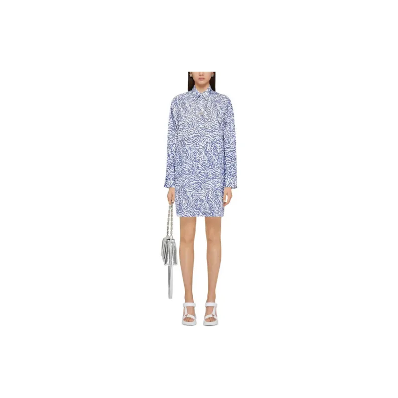 Givenchy SS22 Long Sleeved Dress Women's Blue-1