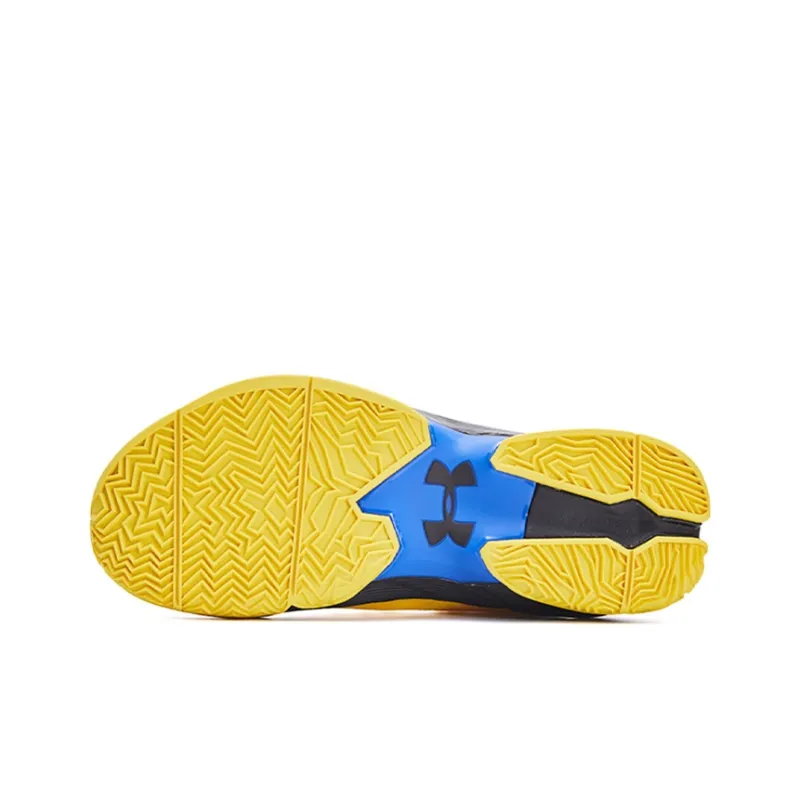 Under Armour Curry 2 Mid Top Basketball Shoes Yellow Black Unisex-3