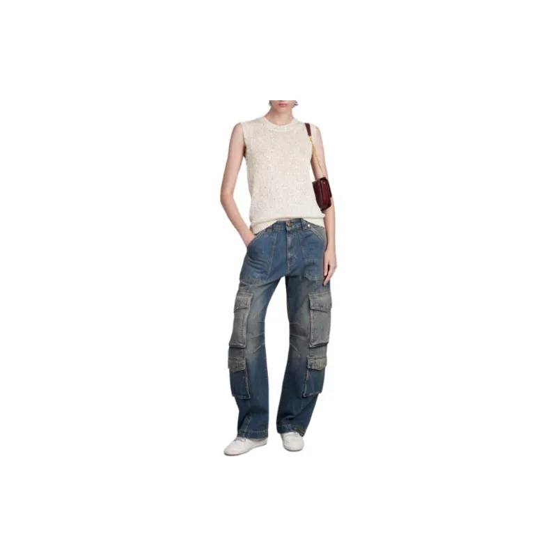 Golden Goose Sequined Mesh Knitted Tank Top-1