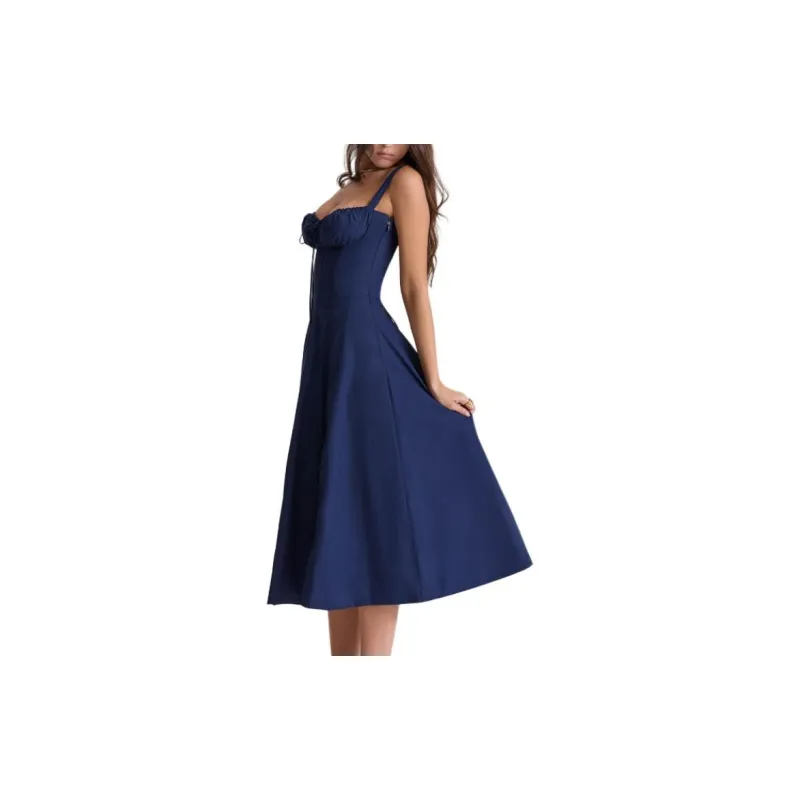 HOUSE OF CB Slip Dress Women's French Marine Blue-4
