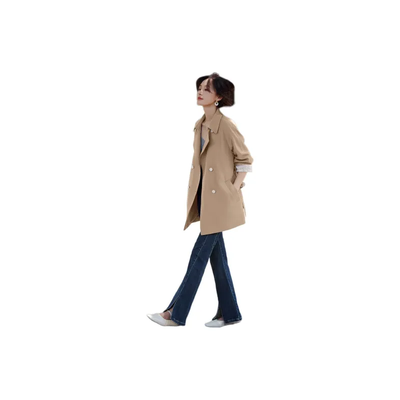 Mo Han Yi Mei Trench Coat Women's Khaki-1