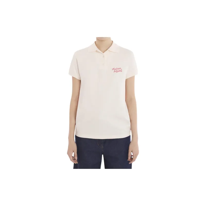 Maison Kitsune Handwriting Short Sleeved Polo Shirt-3
